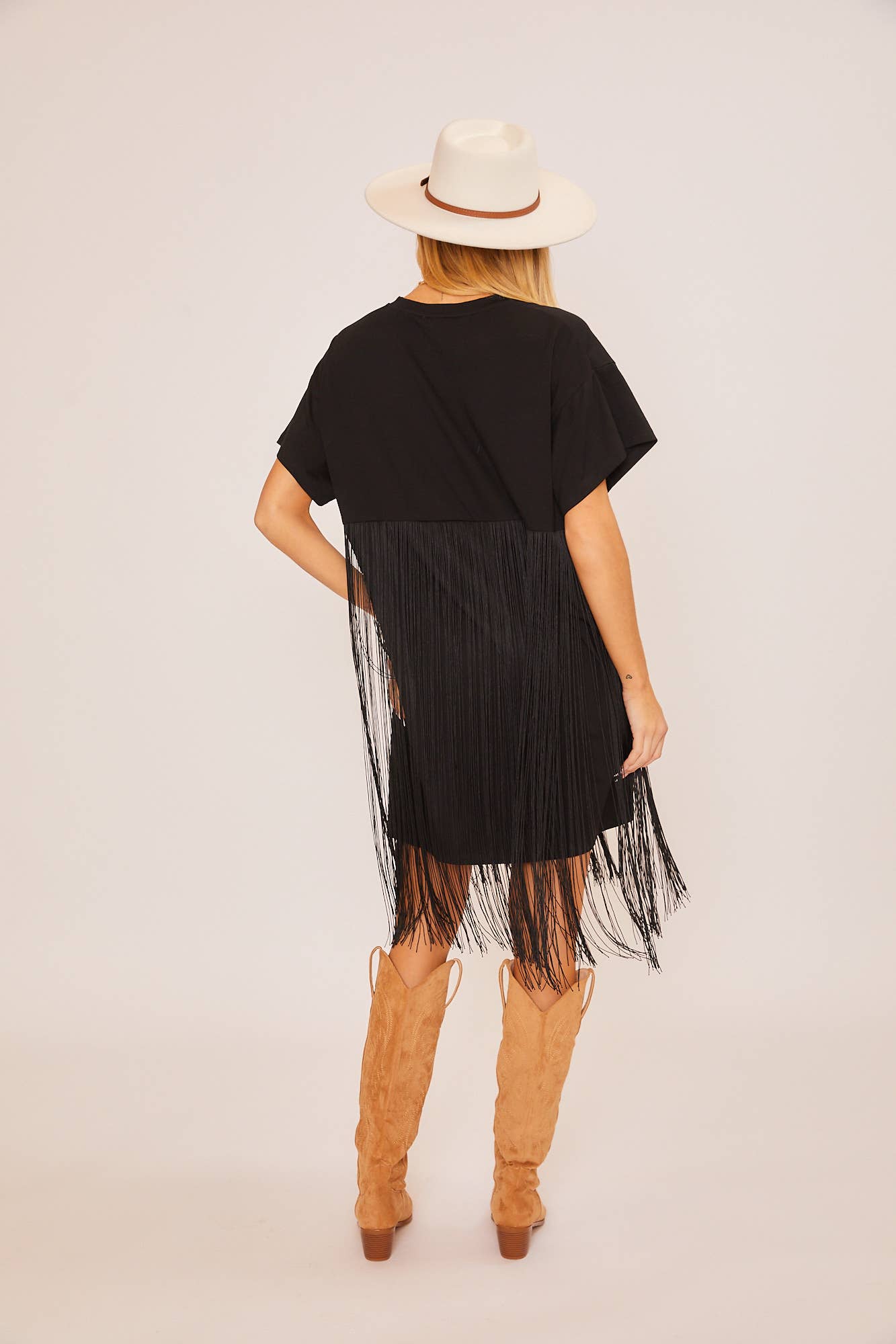 T-SHIRT DRESS WITH TASSEL WAIST DETAIL