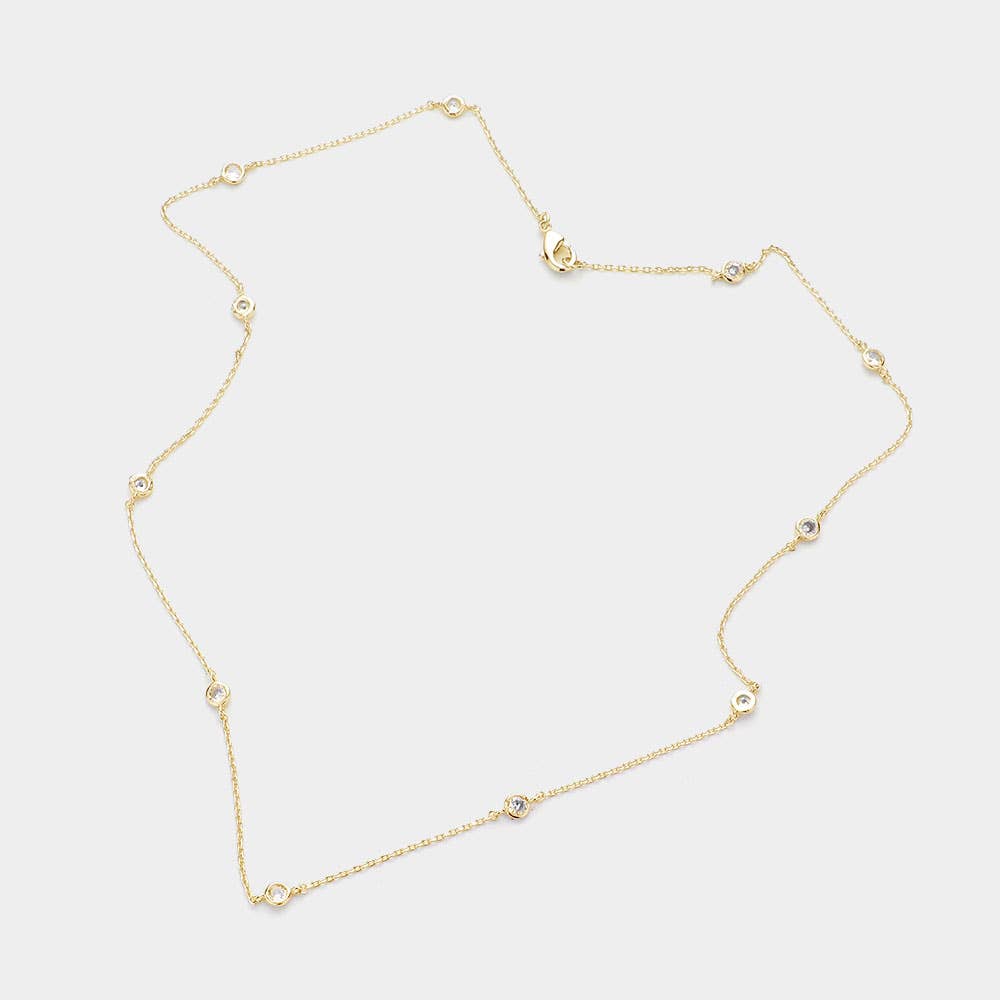 GOLD DIPPED CZ NECKLACE: SILVER