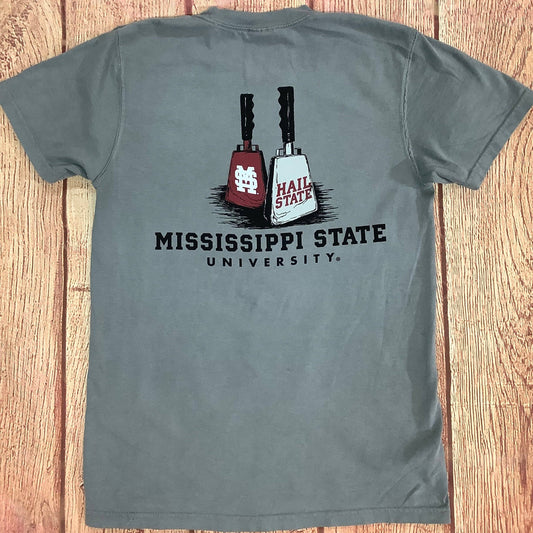 MSU COWBELL TEE: GREY