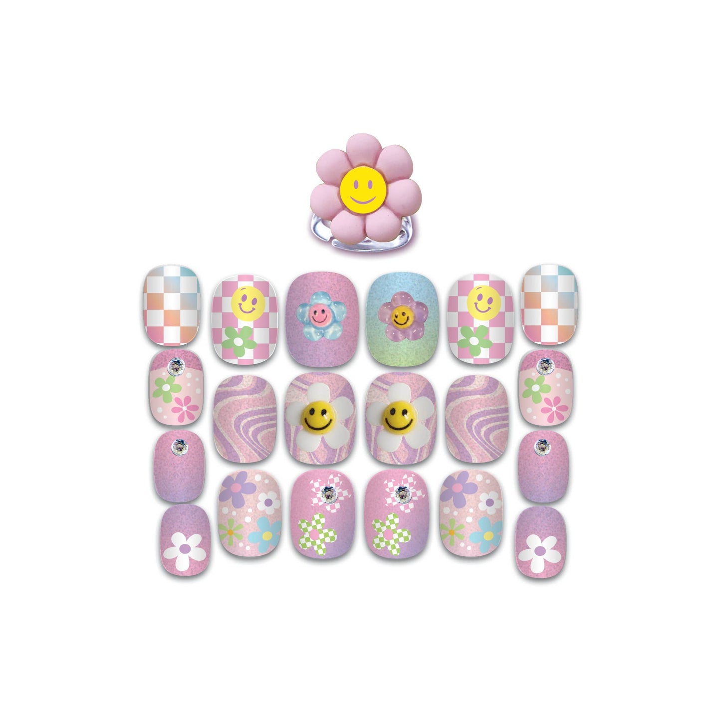 POP NAIL GLITZ: GROOVY FLOWER