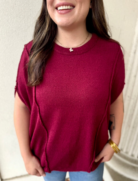 BURGUNDY RELAXED FIT TUNIC