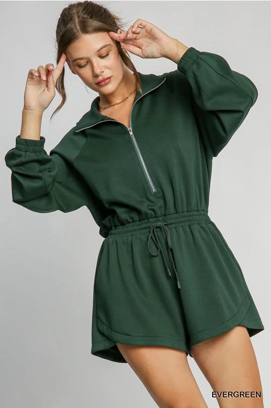 EVERGREEN ZIPPER ROMPER