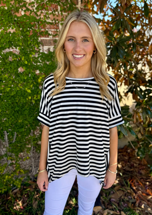 BLACK & WHITE STRIPE TUNIC