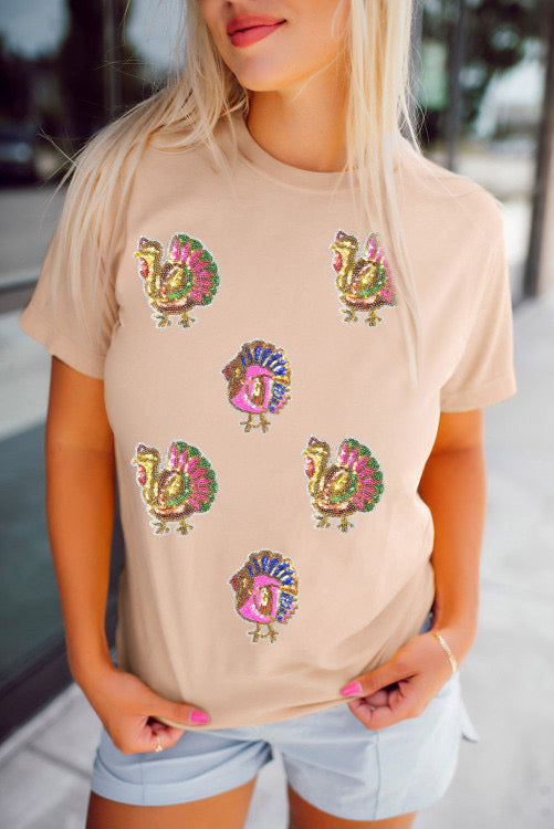 SEQUIN TURKEY TEE