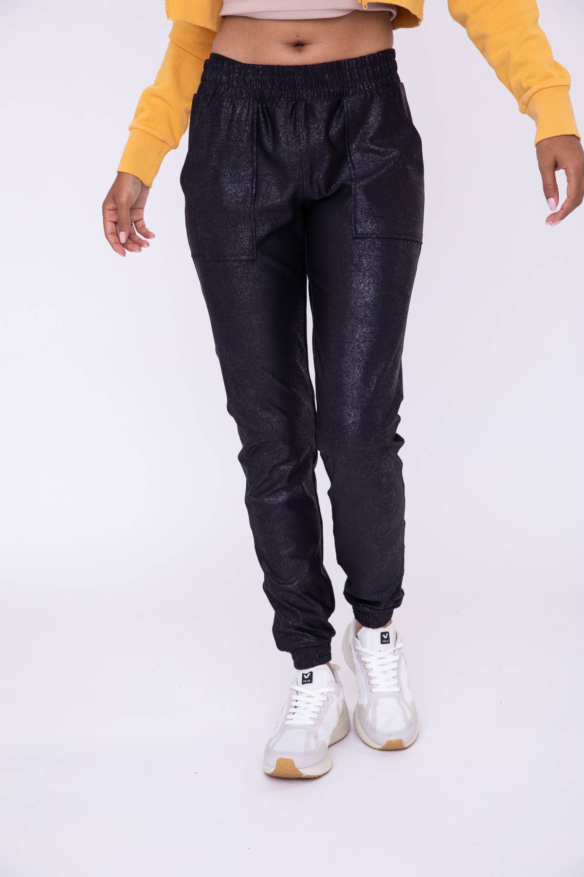 BLACK FOIL JOGGERS