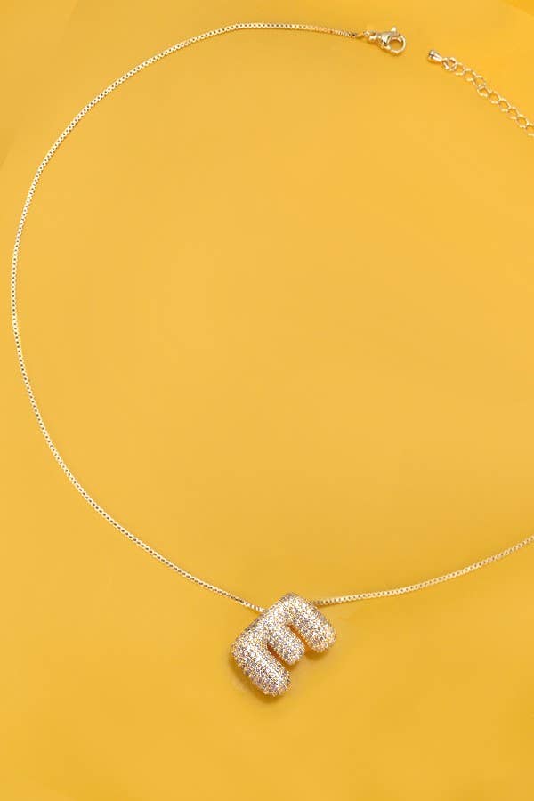 INITIAL PAVE BUBBLE  NECKLACE