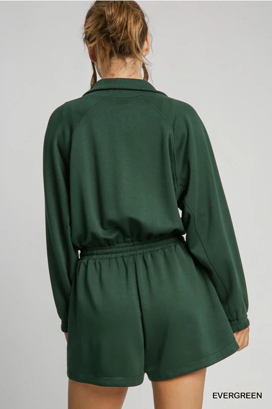 EVERGREEN ZIPPER ROMPER