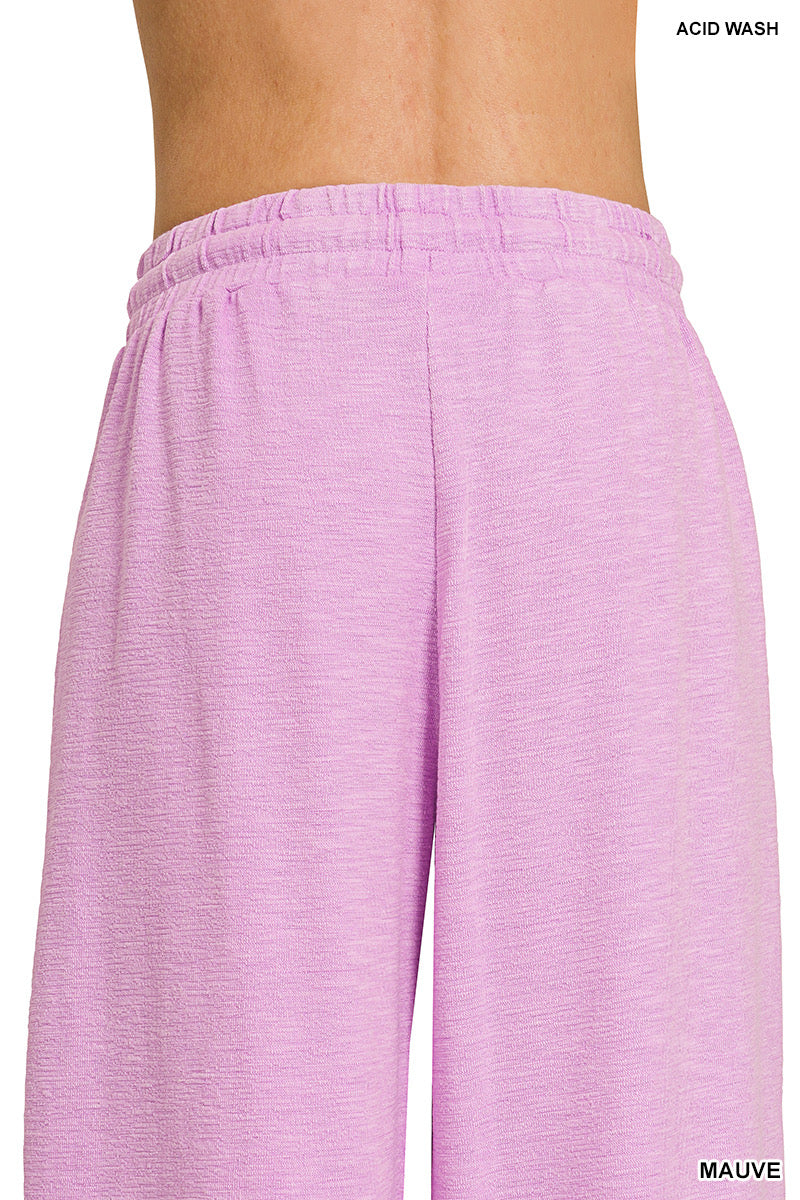 SOFT KNIT PANT SET: MAUVE
