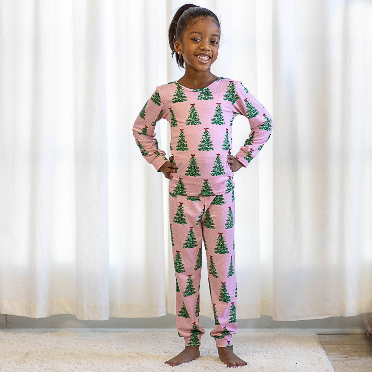 NOELLE TREE LIGHT PINK PAJAMAS