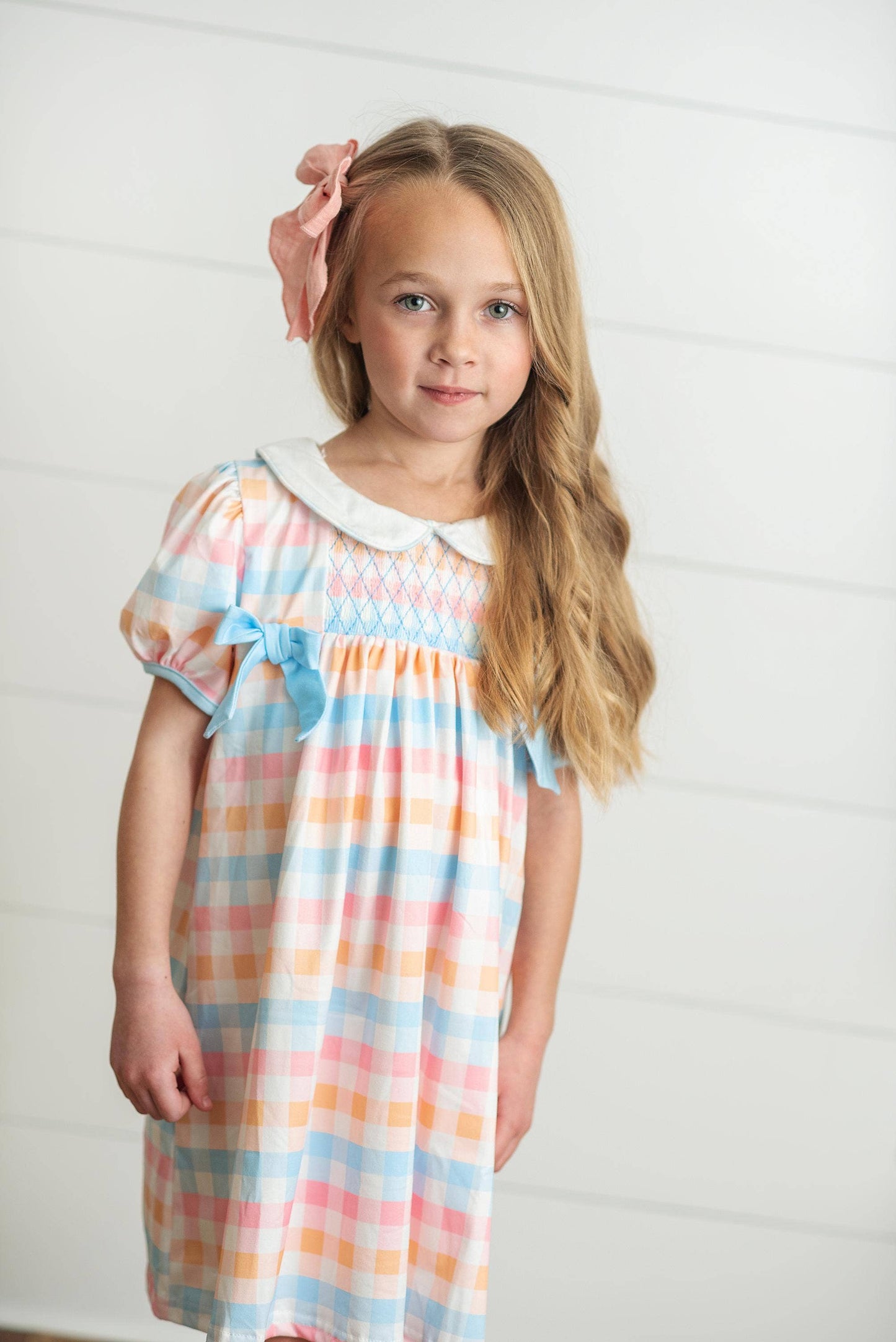 GIRLS PASTEL CHECKED DRESS