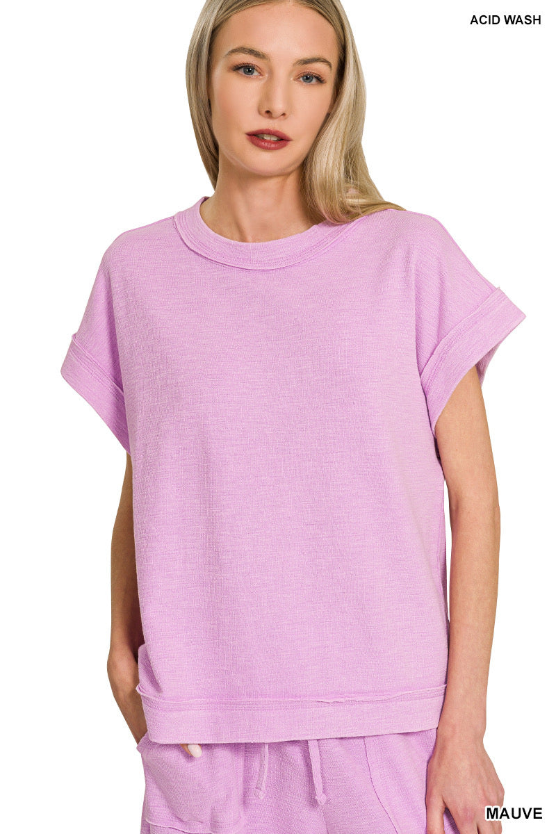 SOFT KNIT PANT SET: MAUVE