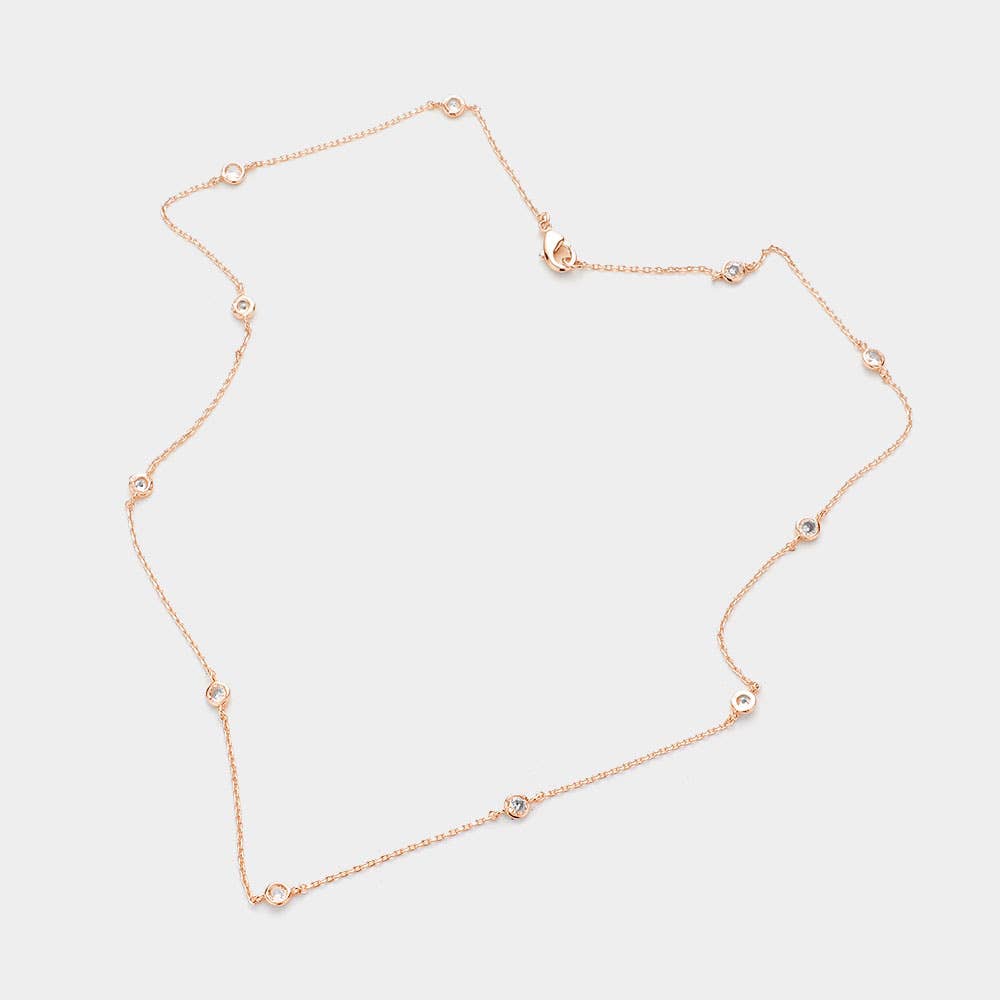 GOLD DIPPED CZ NECKLACE: SILVER