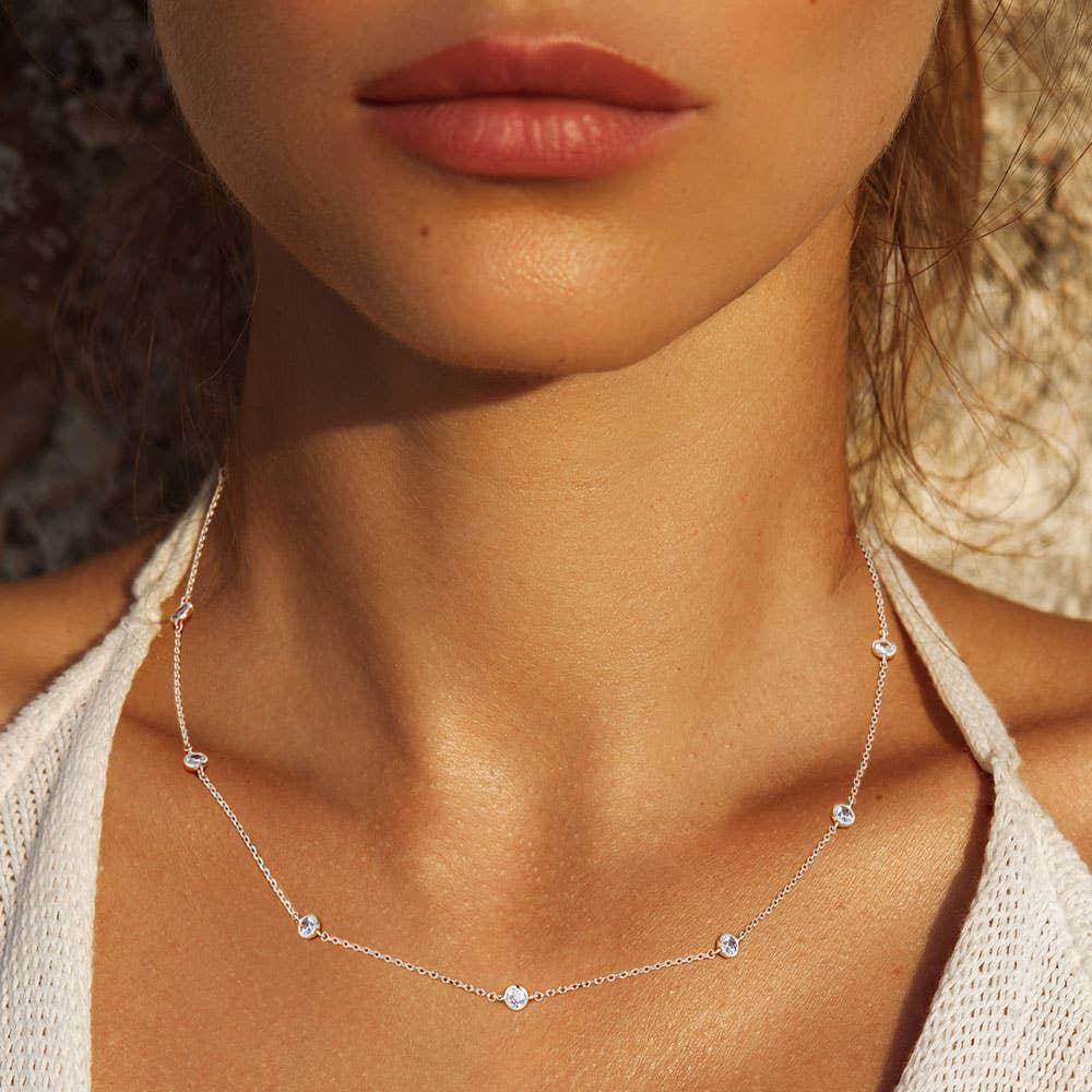 GOLD DIPPED CZ NECKLACE: ROSE GOLD