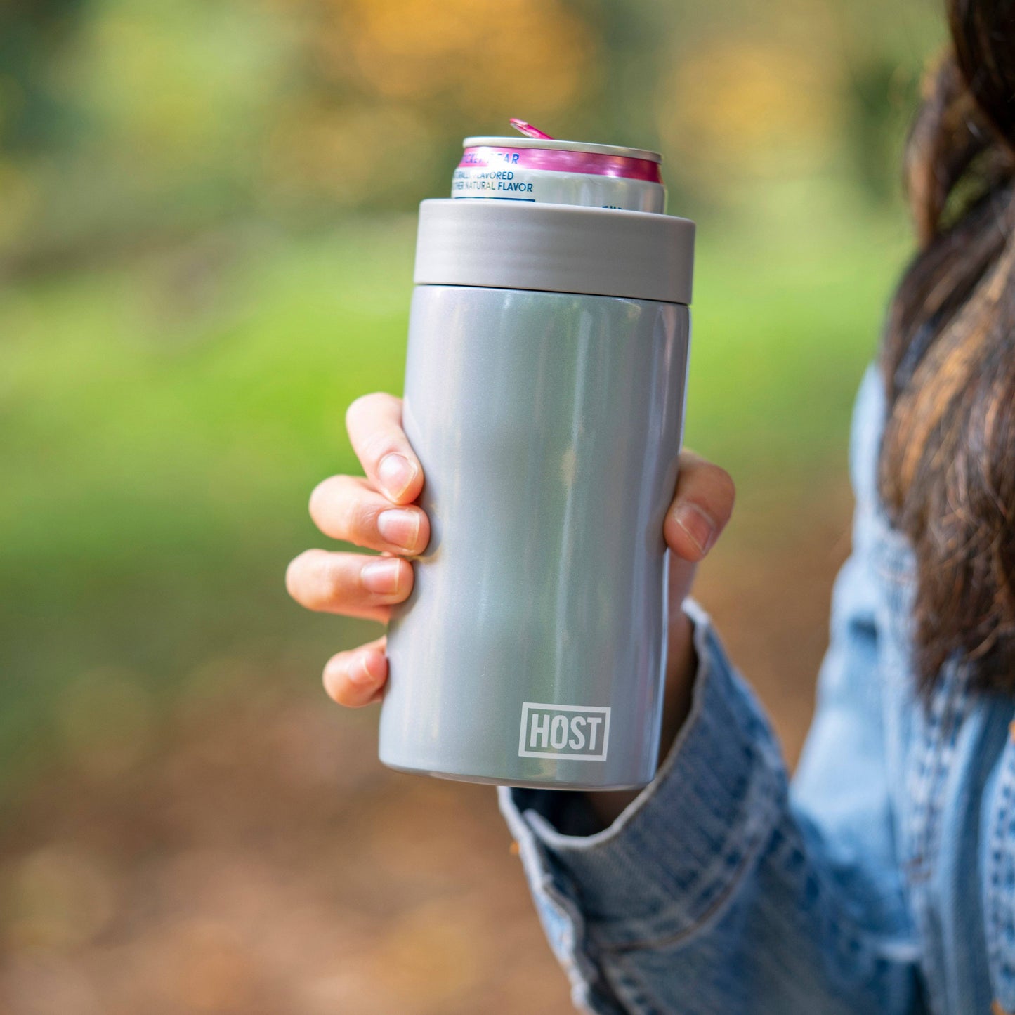 STAY CHILL CAN COOLER: GREY