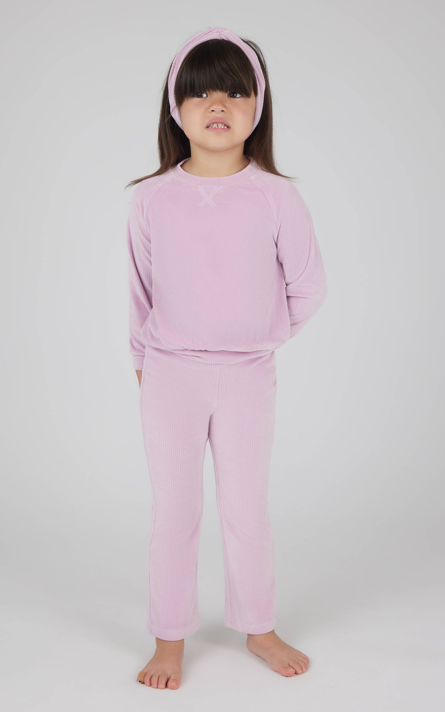 TODDLER 3PC VELOUR SET: ORCHID