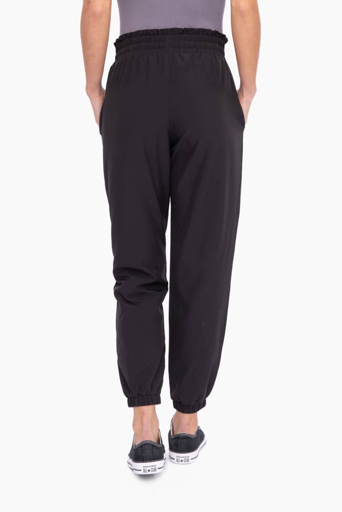 BLACK CUFFED JOGGERS