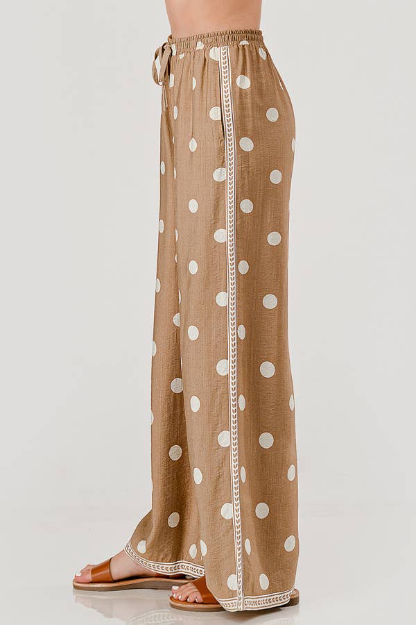 DRAWSTRING POLKA DOT PANT: BLACK