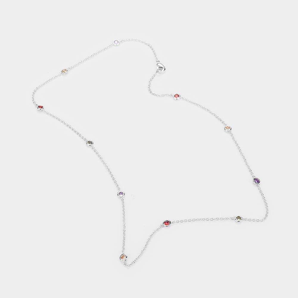 GOLD DIPPED CZ NECKLACE: SILVER