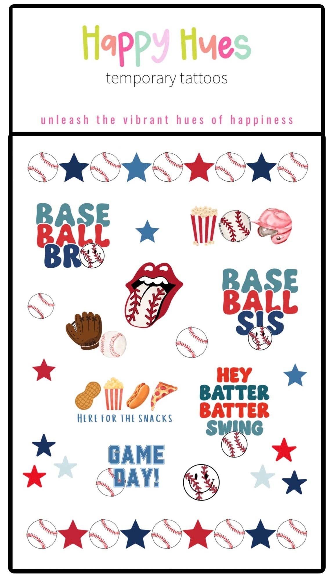 BASEBALL TEMP TATTOOS
