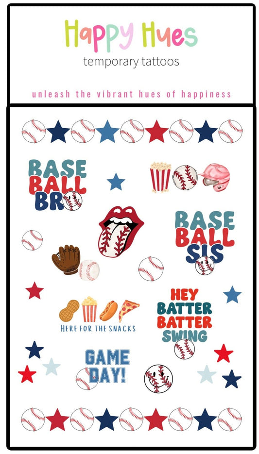 BASEBALL TEMP TATTOOS