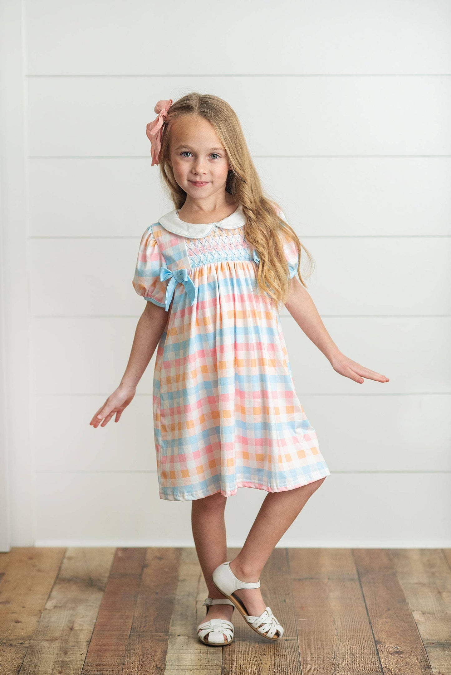 GIRLS PASTEL CHECKED DRESS