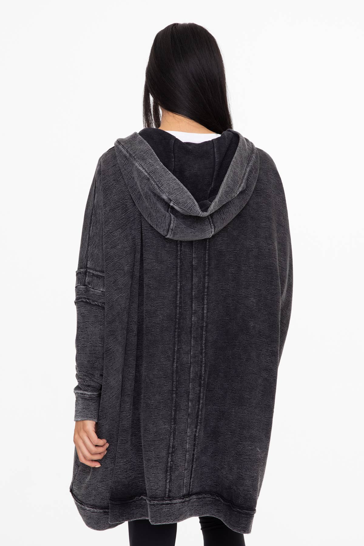 OVERSIZED PONCHO: BLACK