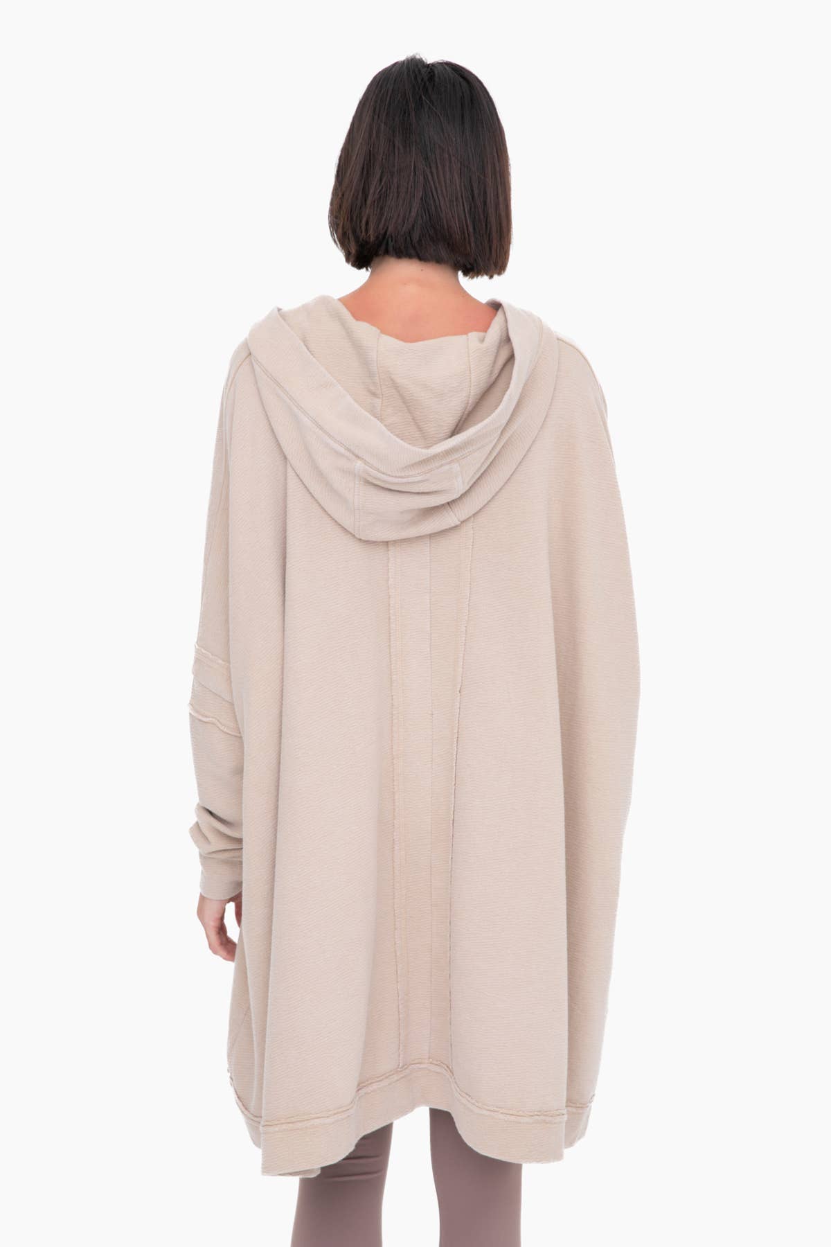 OVERSIZED PONCHO: TAUPE