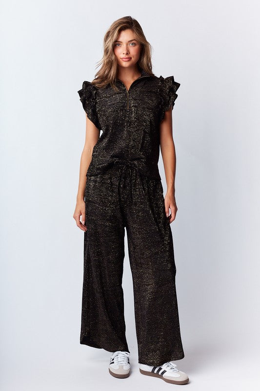 BLACK SHIMMER PANT SET