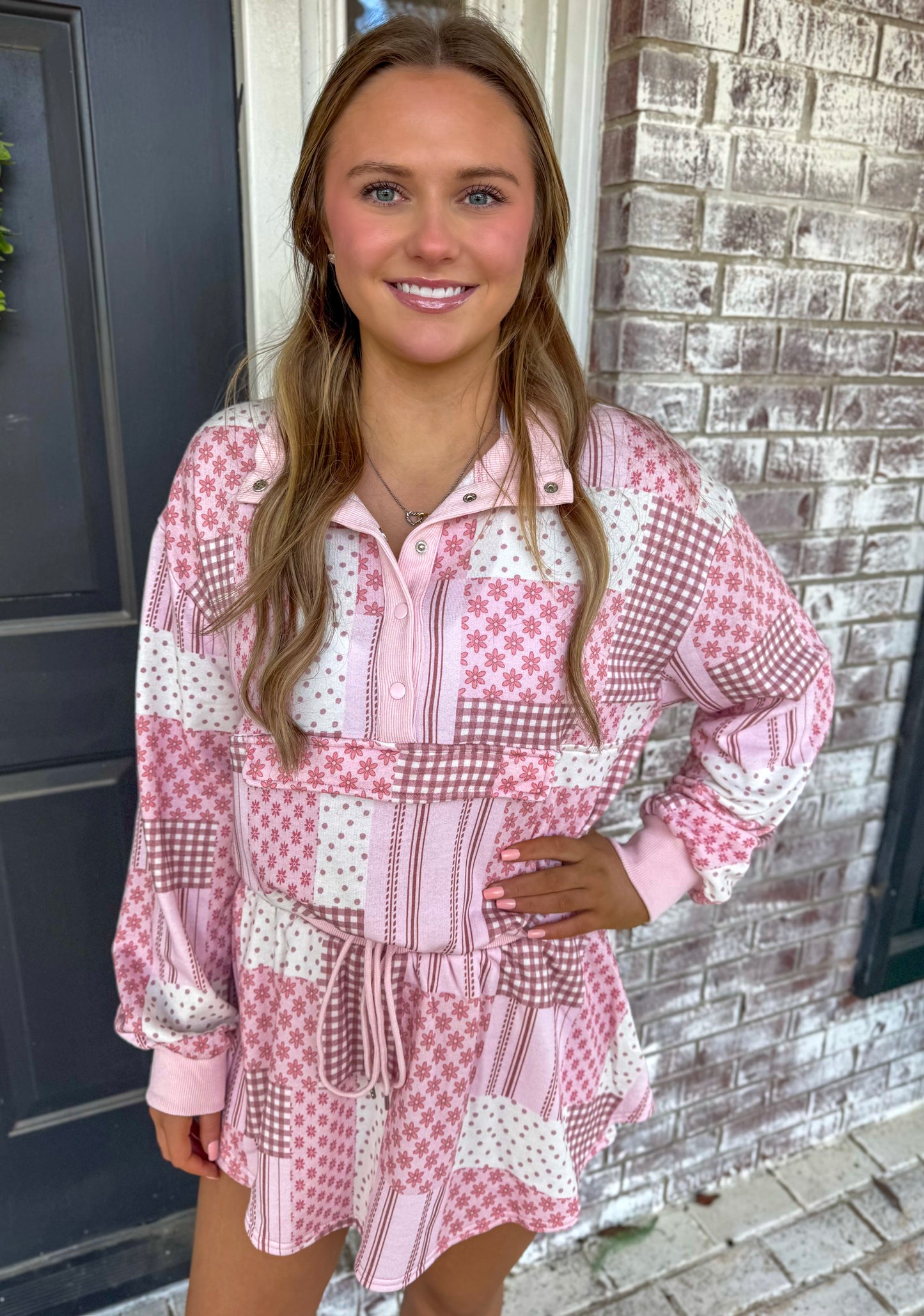 BLUSH PATCHWORK SKORT SET