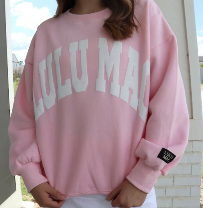 LULU MAC PULLOVER: PINK/WHITE
