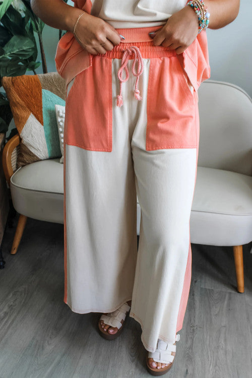 CORAL CREAM PANT SET