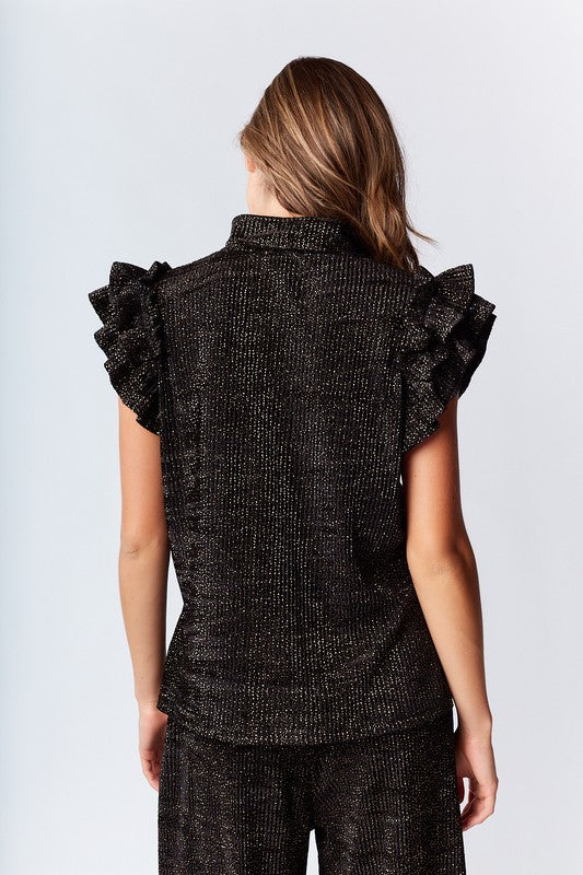 BLACK SHIMMER PANT SET