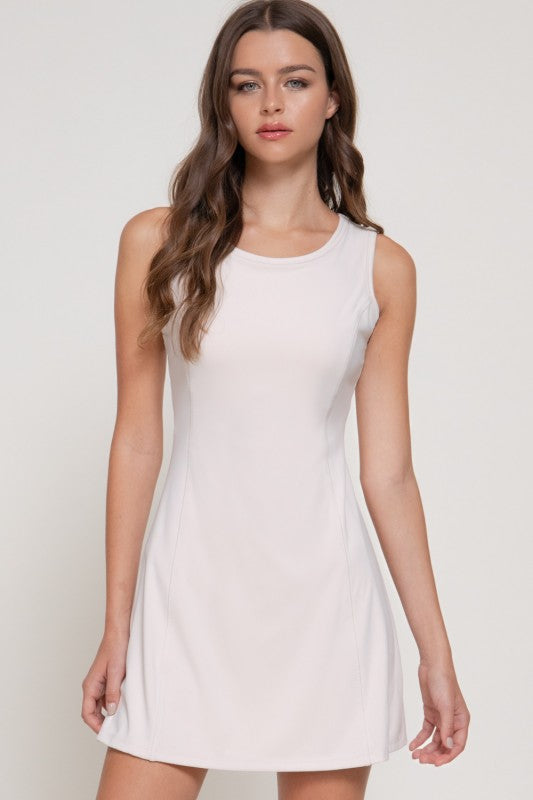 BEIGE ATHLEISURE SKORT DRESS