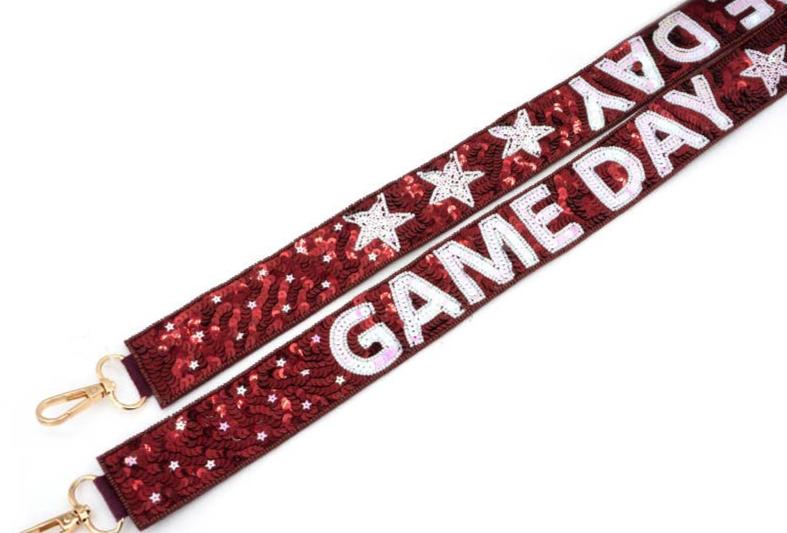 BURGUNDY/WHITE GAME DAY STRAP