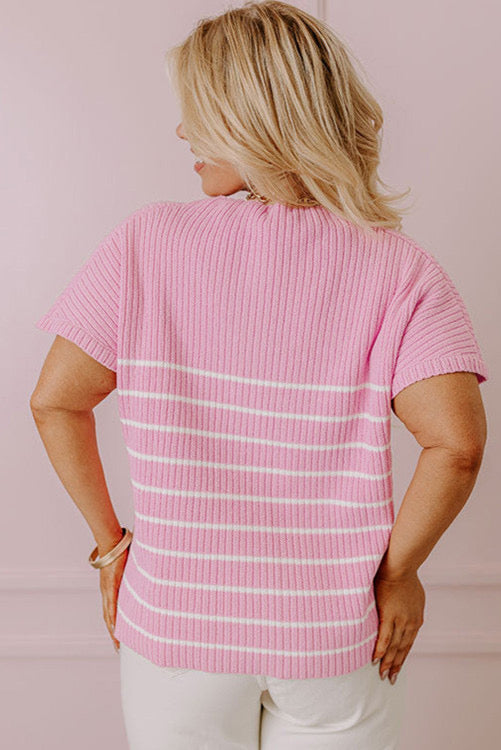 LT PINK STRIPED TOP