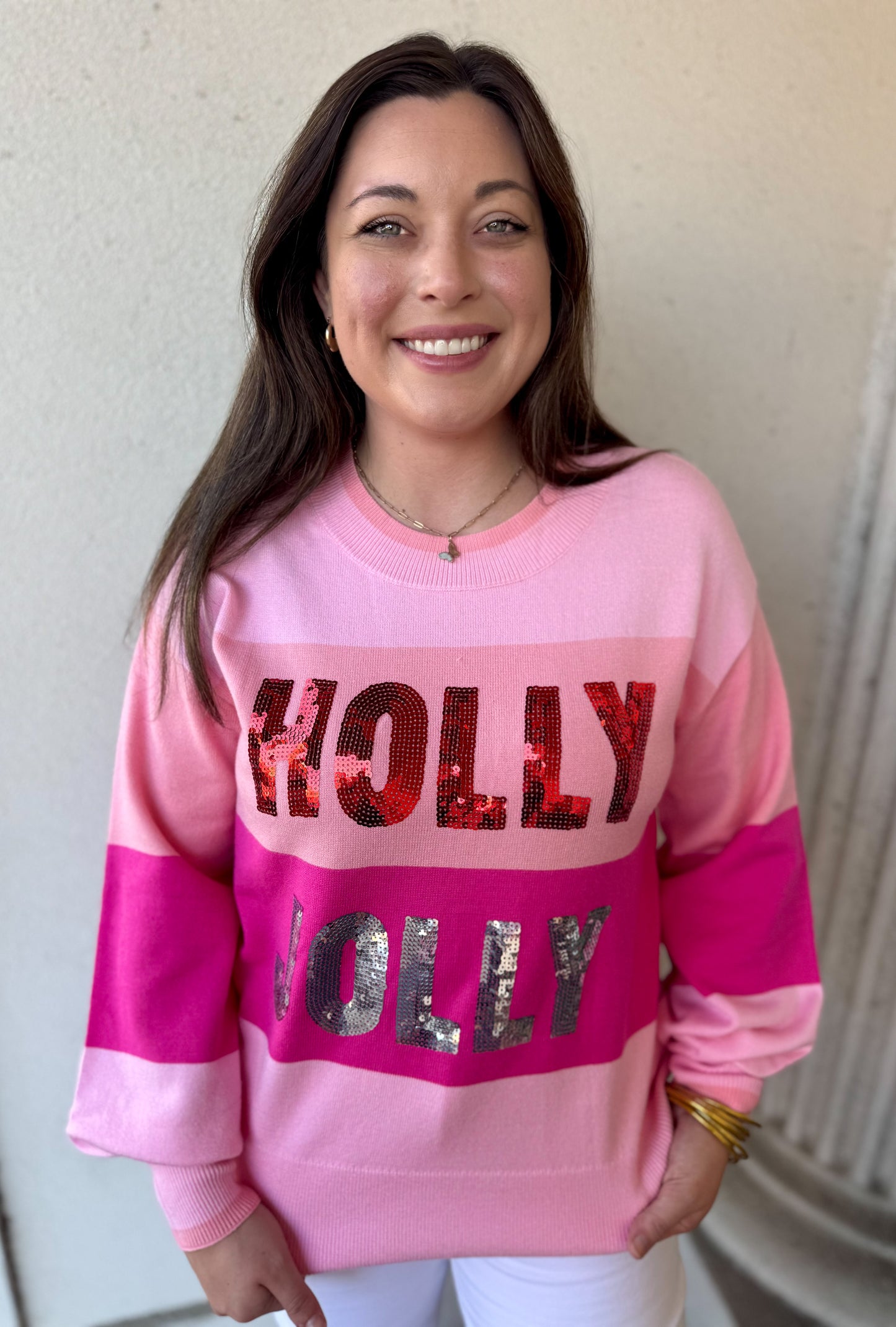 SEQUIN HOLLY JOLLY SWEATER