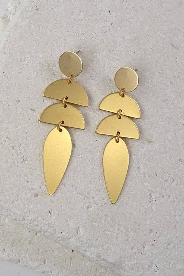 GOLD MATTE DROP EARRING