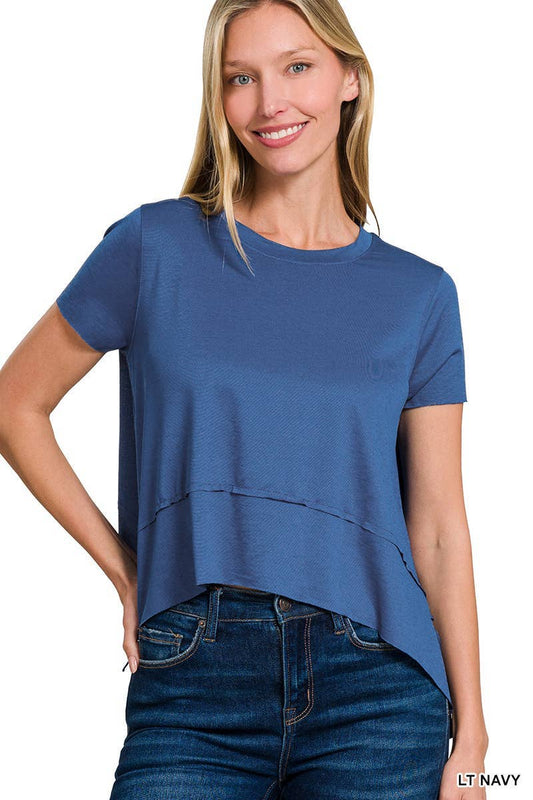 SHARK BITE SIDE SLIT TOP: LT NAVY