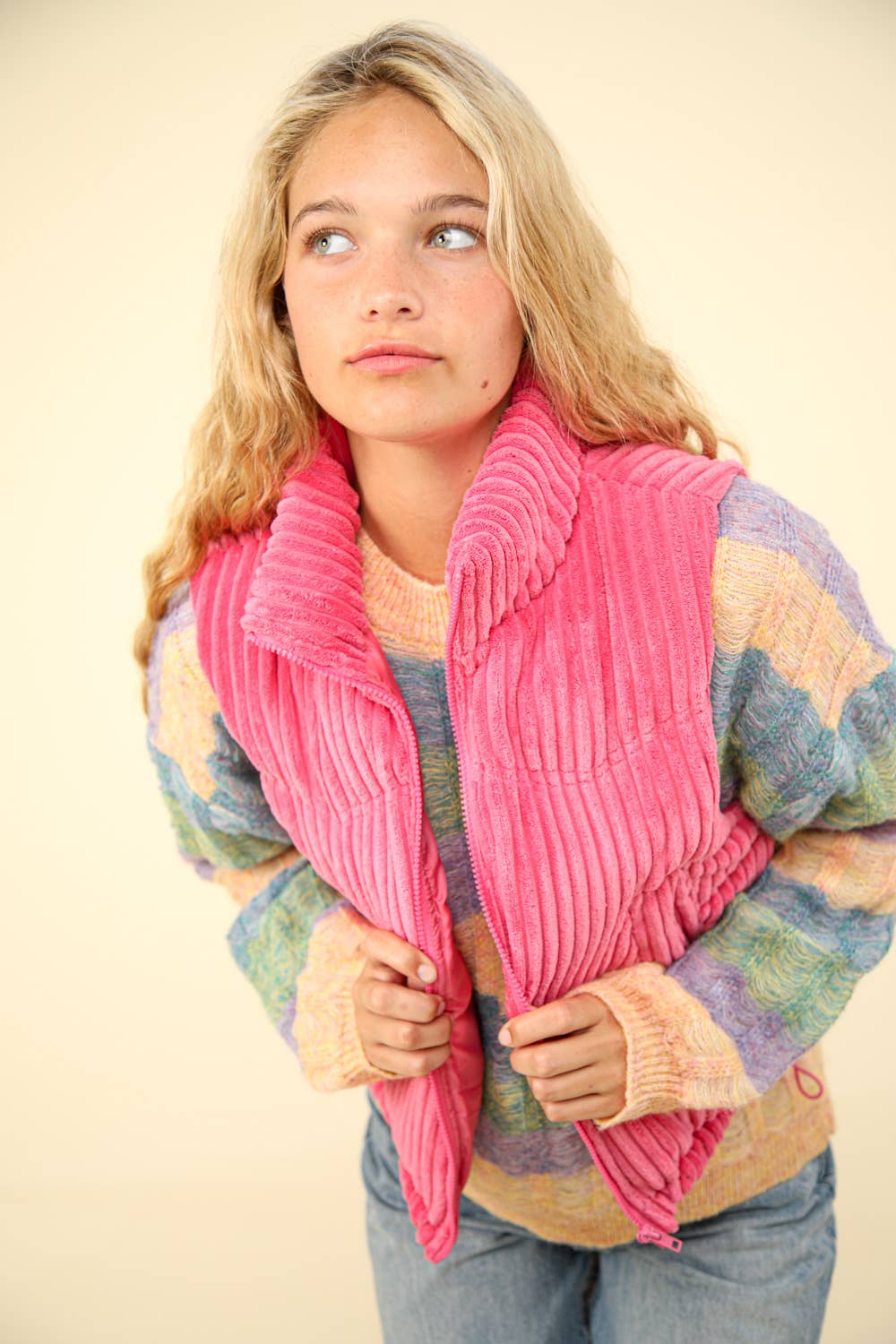 PINK CORDUROY VEST