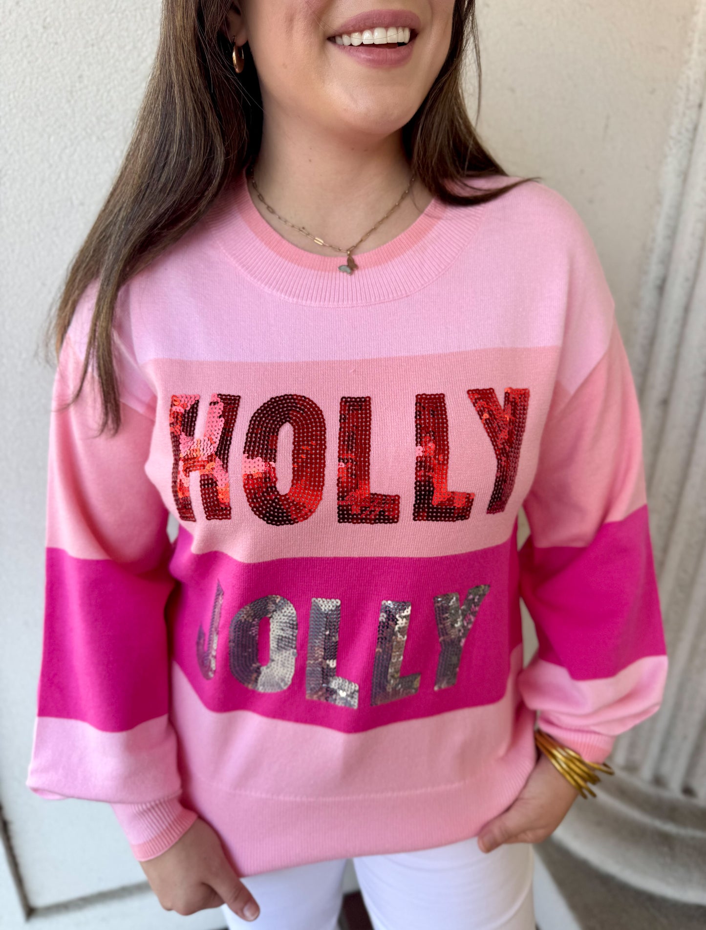 SEQUIN HOLLY JOLLY SWEATER