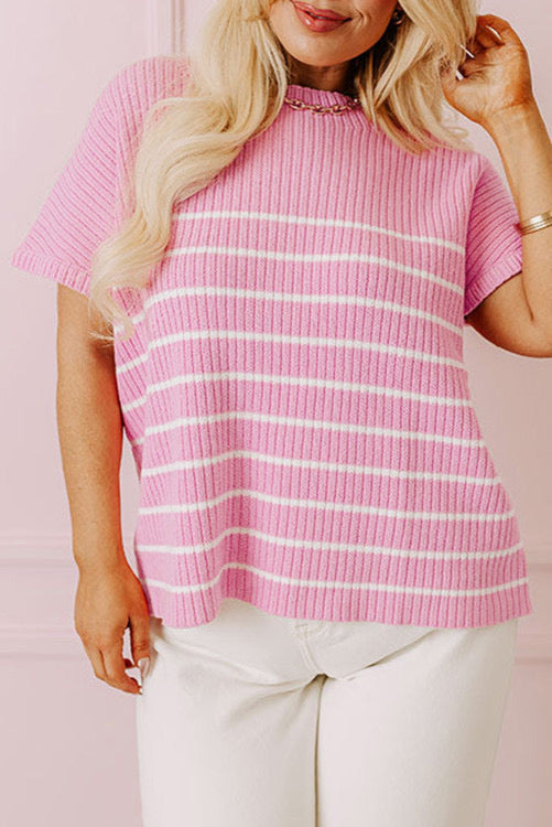 LT PINK STRIPED TOP