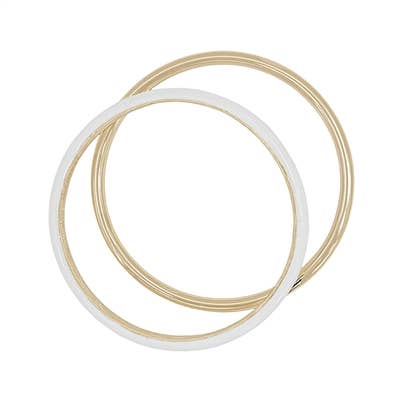 WHITE/GOLD BANGLE SET OF 2