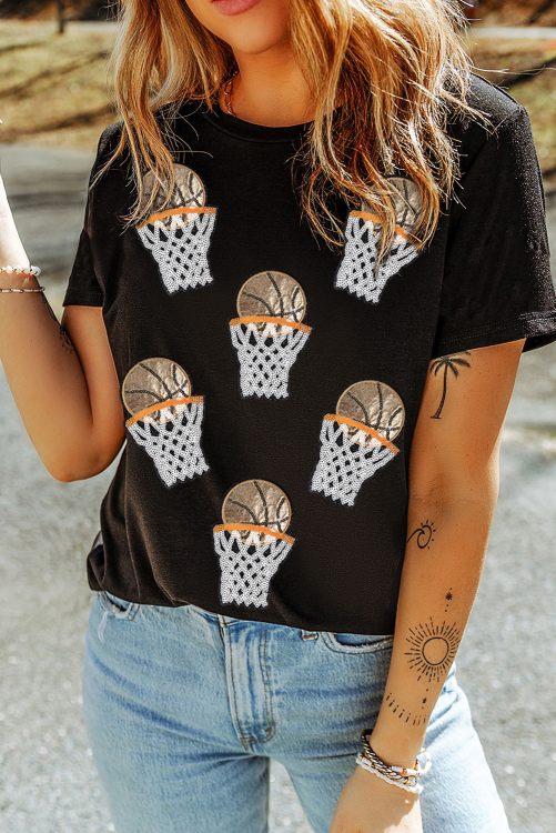 SEQUIN BASKETBALL TEE