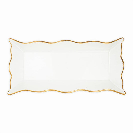 CLEAR/GOLD RECTANGLE SERVING PLATTER