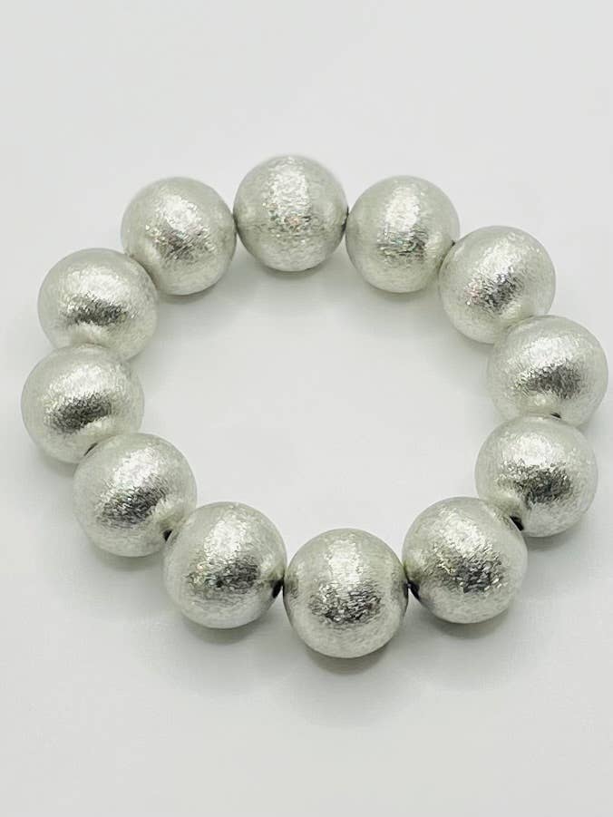 SILVER FROSTED BALL BRACELET