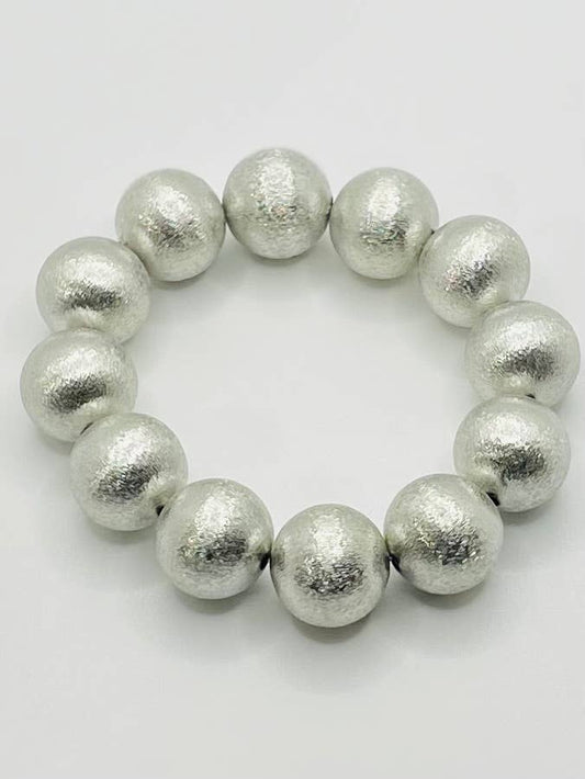 SILVER FROSTED BALL BRACELET