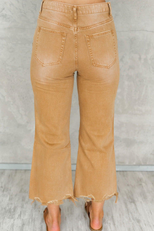 TAN CROPPED DENIM