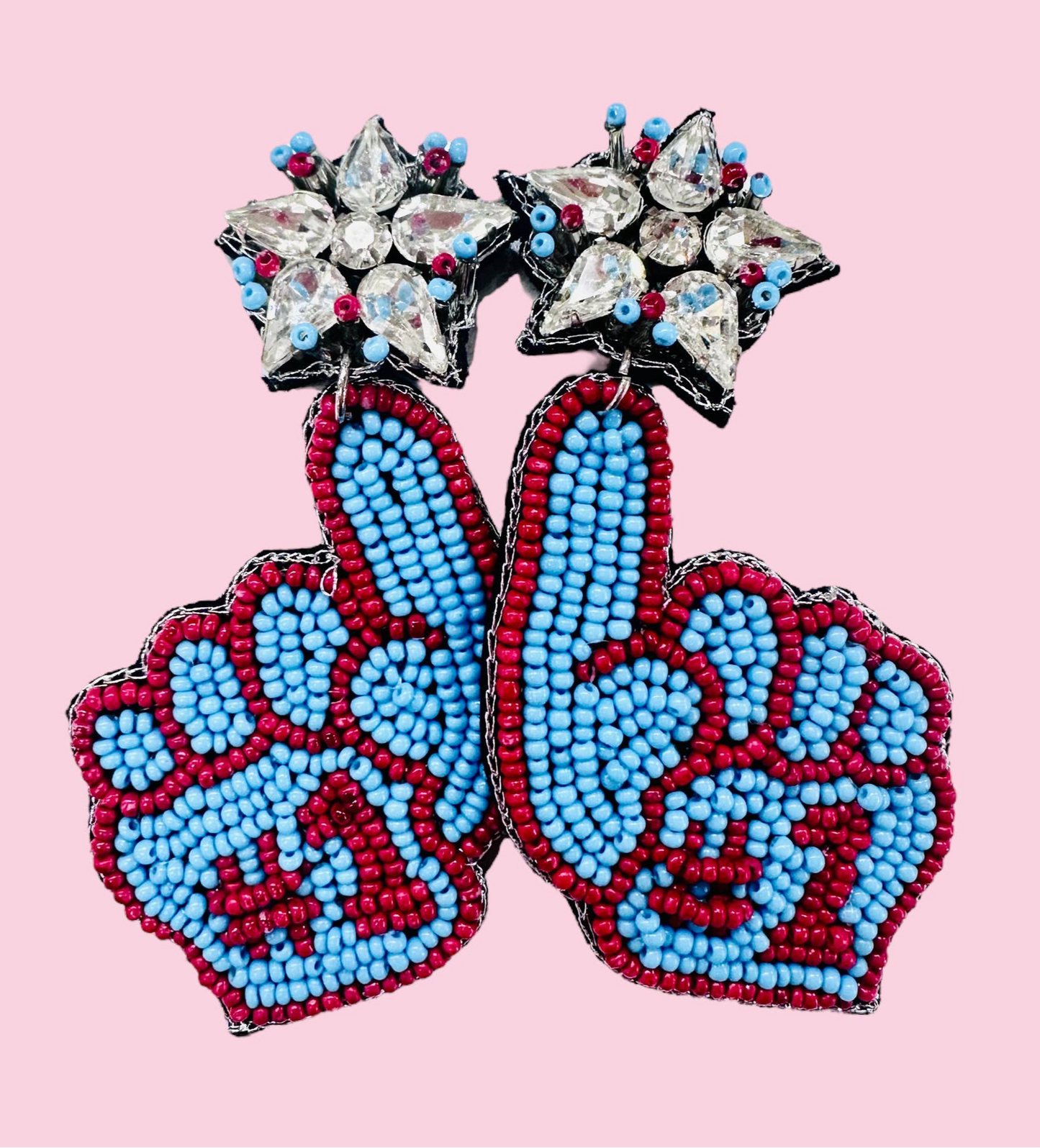 LT BLUE/RED SPIRIT EARRING