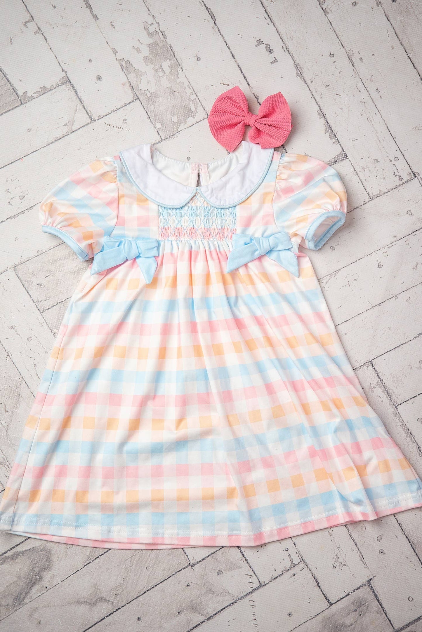 GIRLS PASTEL CHECKED DRESS