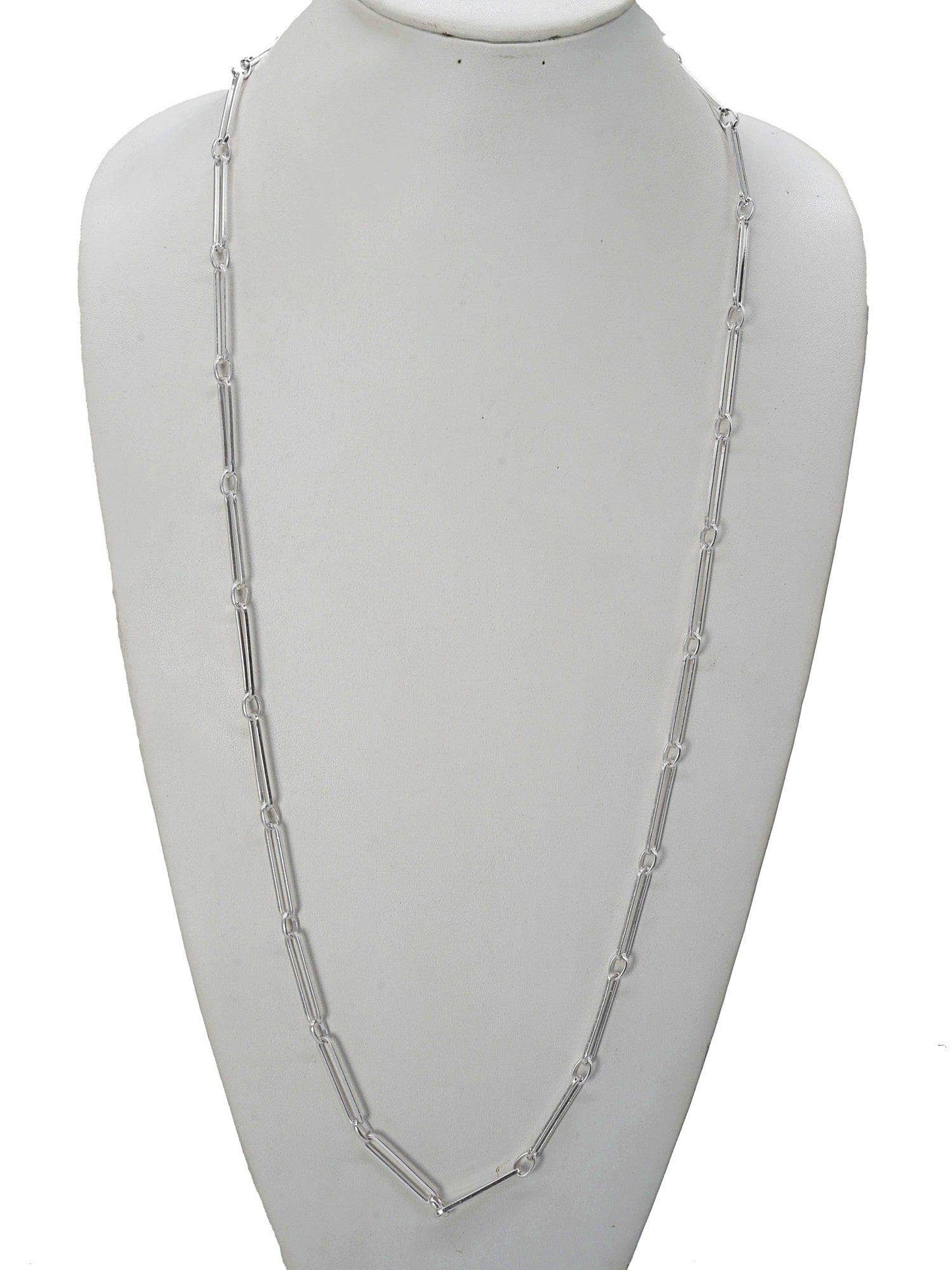 TOGGLE CHAIN NECKLACE: WHITE GOLD